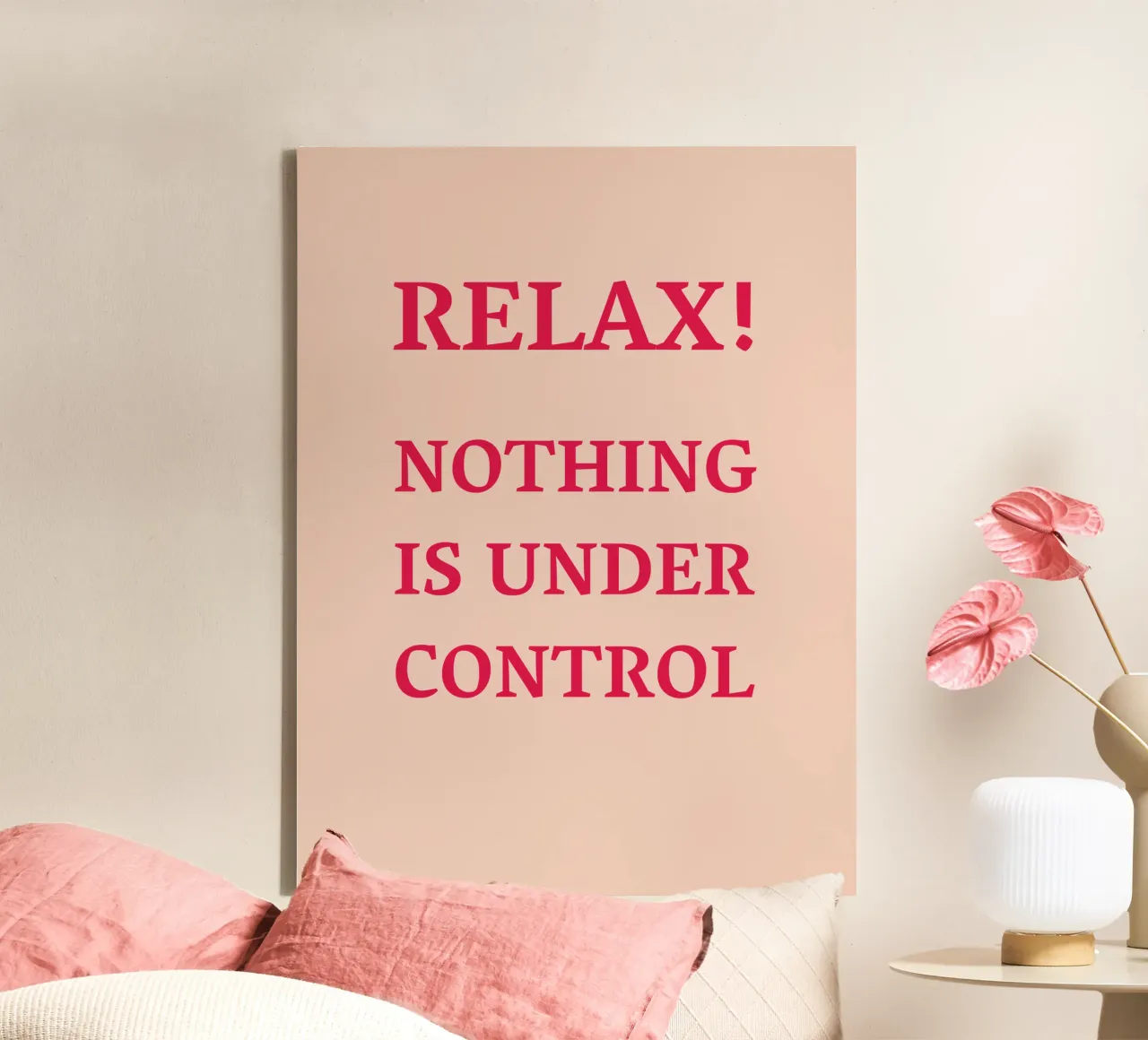 Relax! Nothing is under control tela con Cornice a cassetta da Illustration Raissa Oltmanns