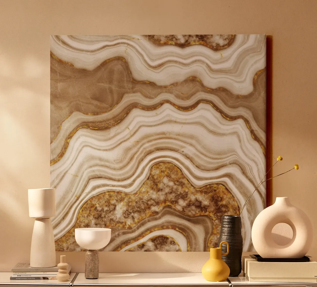 Agata d'oro Texture 08 tela con Cornice a cassetta da Gemstone Textures