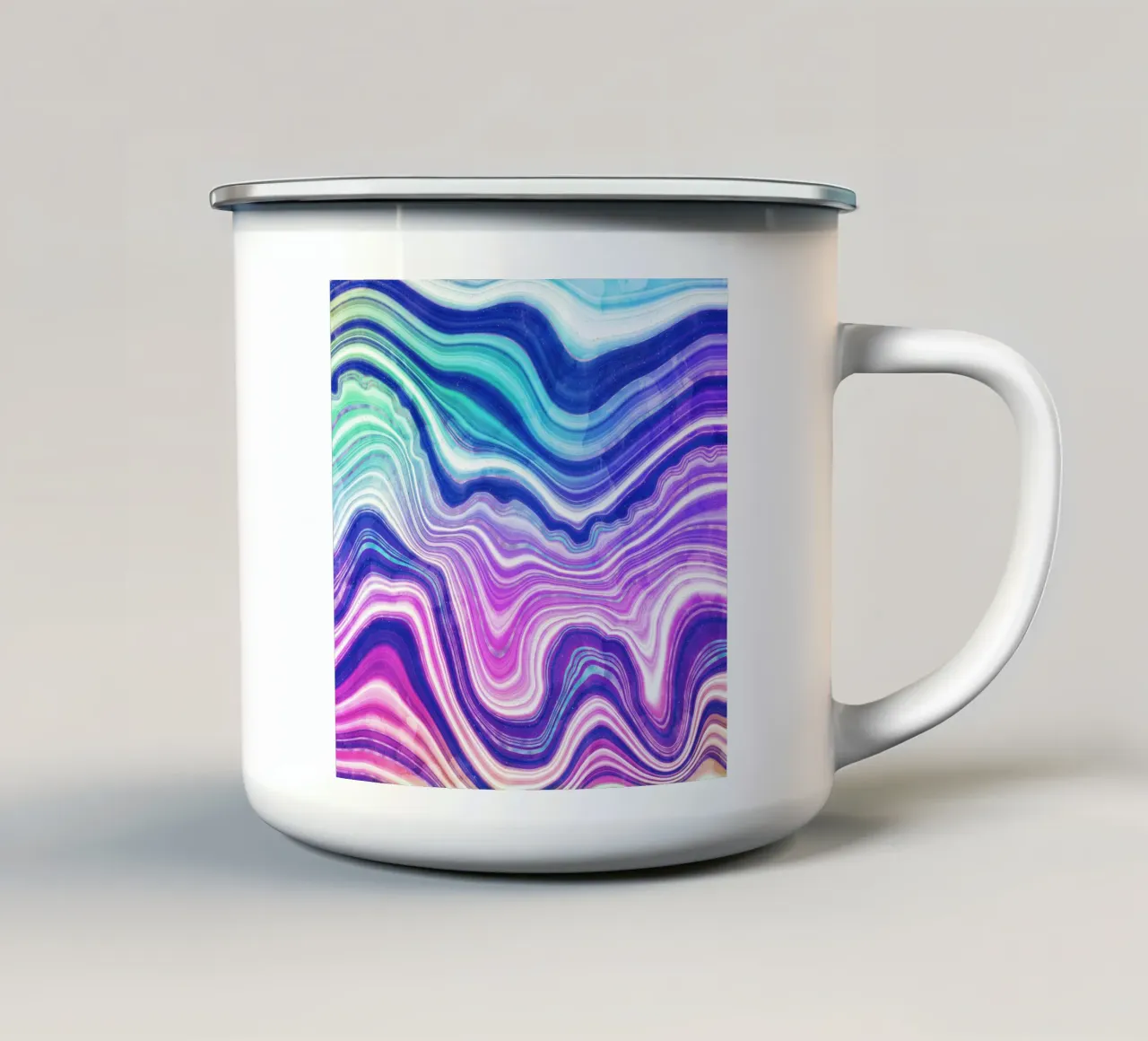 Neon-Achat Textur 01 Emaille Tasse von Gemstone Textures