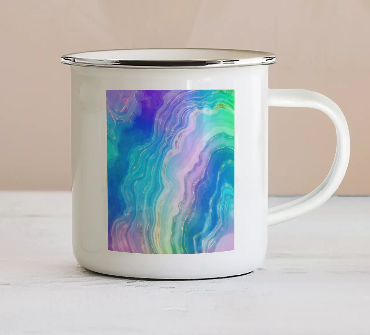 Texture agata neon 04 tazza in smalto da Gemstone Textures
