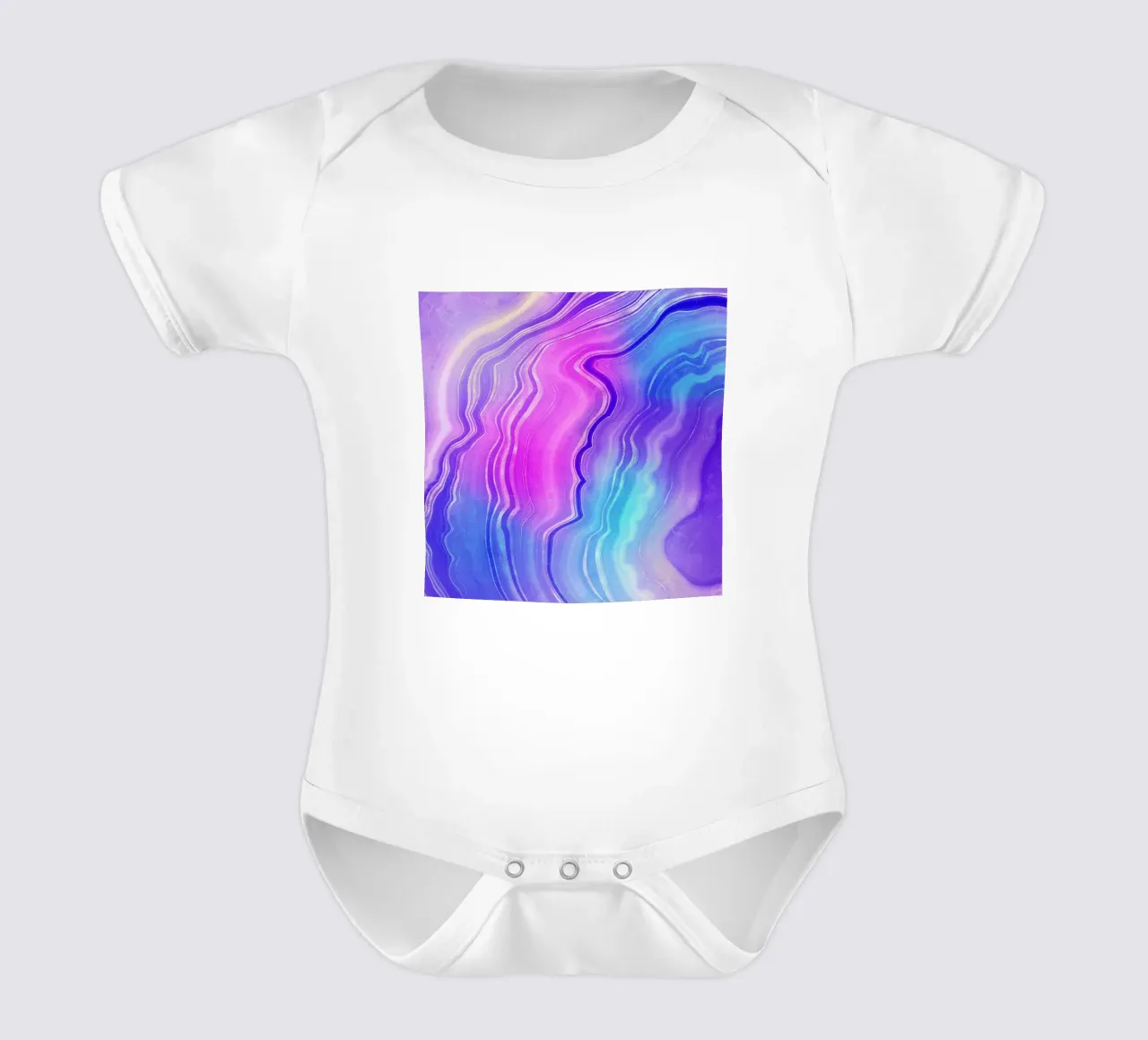 Neon Agate Texture 09 short-sleeve baby romper by Gemstone Textures