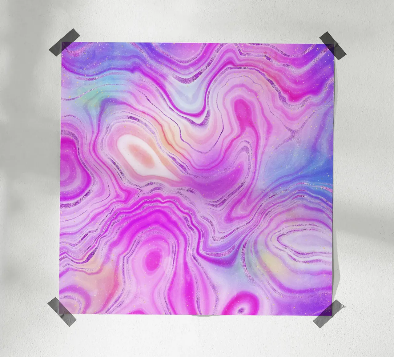 Agata neon Texture 10 poster con telaio in legno da Gemstone Textures
