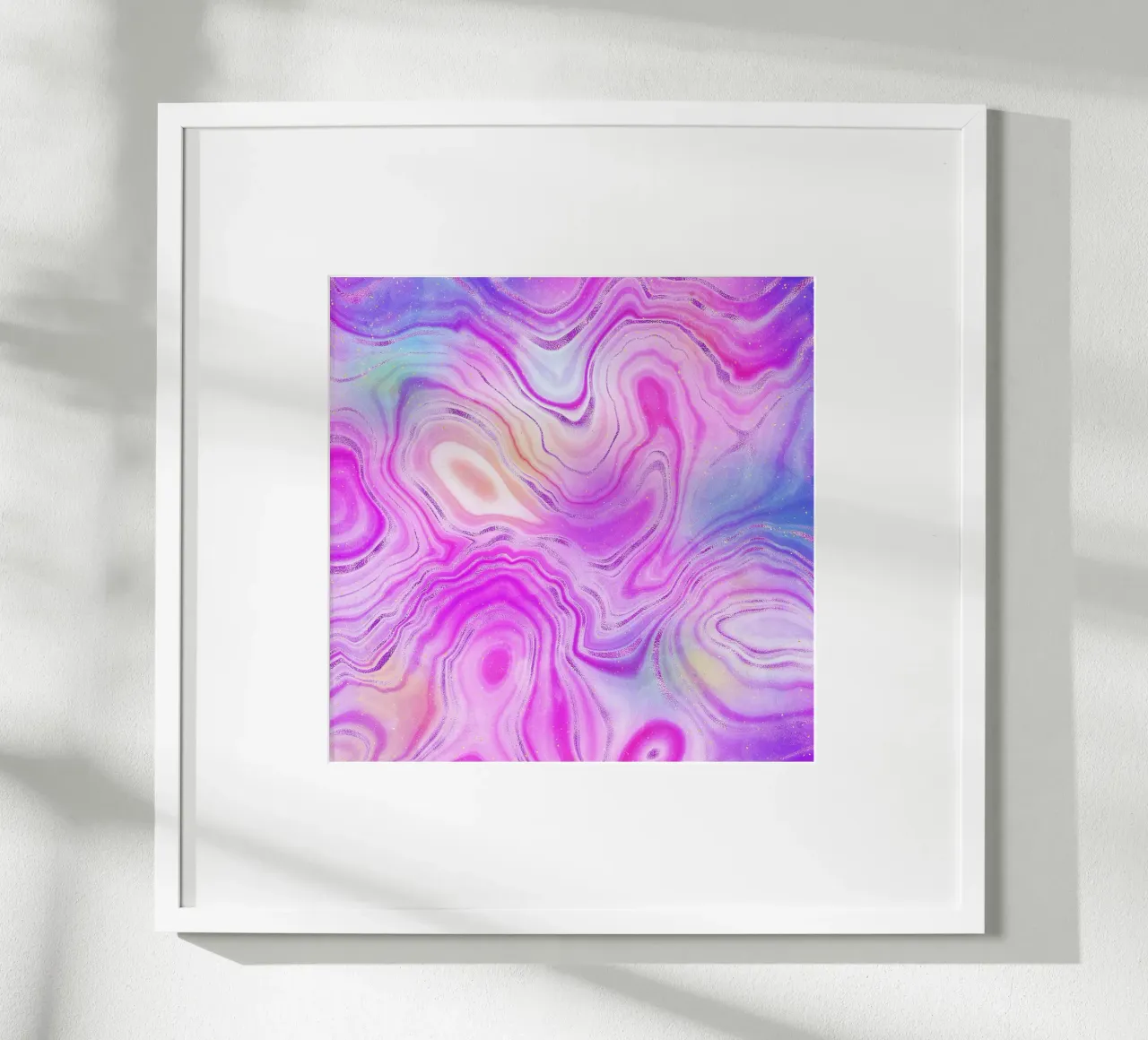Agata neon Texture 10 poster con telaio in legno da Gemstone Textures
