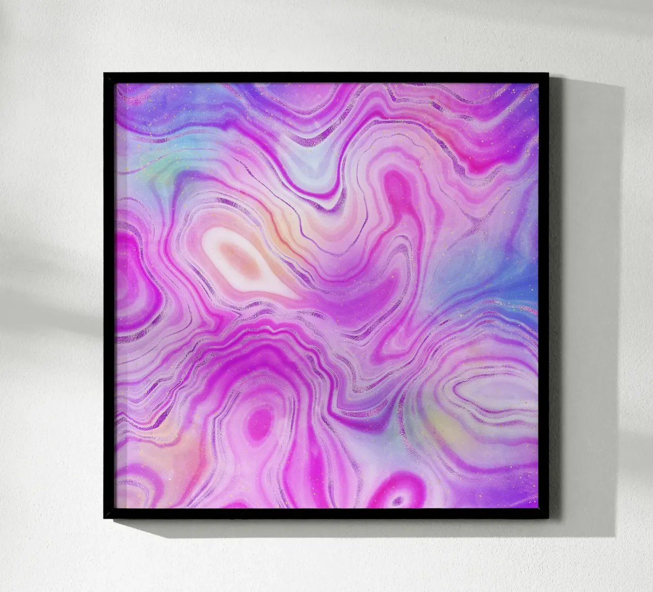 Agata neon Texture 10 poster con telaio in legno da Gemstone Textures