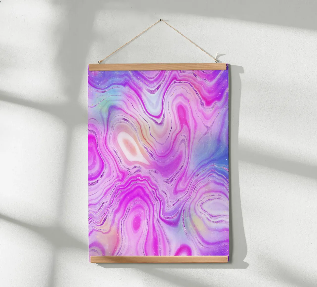 Agata neon Texture 10 poster con telaio in legno da Gemstone Textures