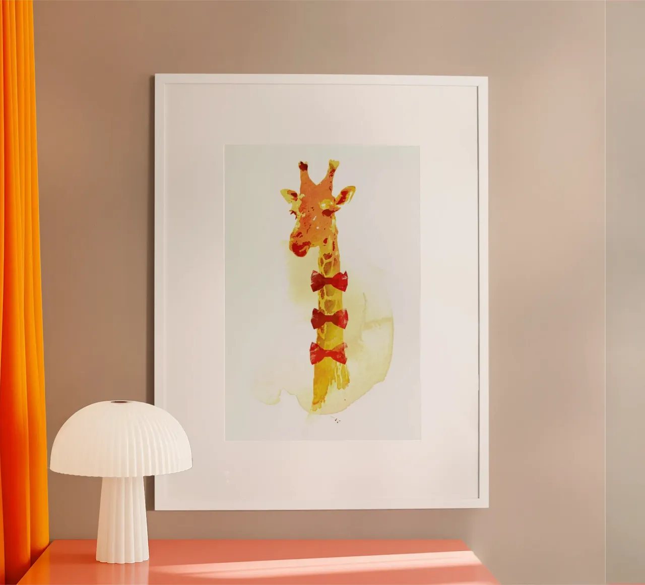 Elegant Giraffe poster con telaio in alluminio da Róbert Farkas