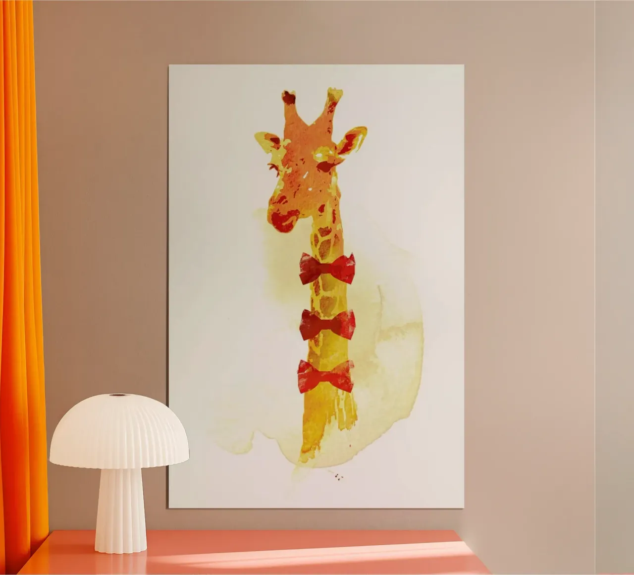 Elegant Giraffe poster con telaio in alluminio da Róbert Farkas