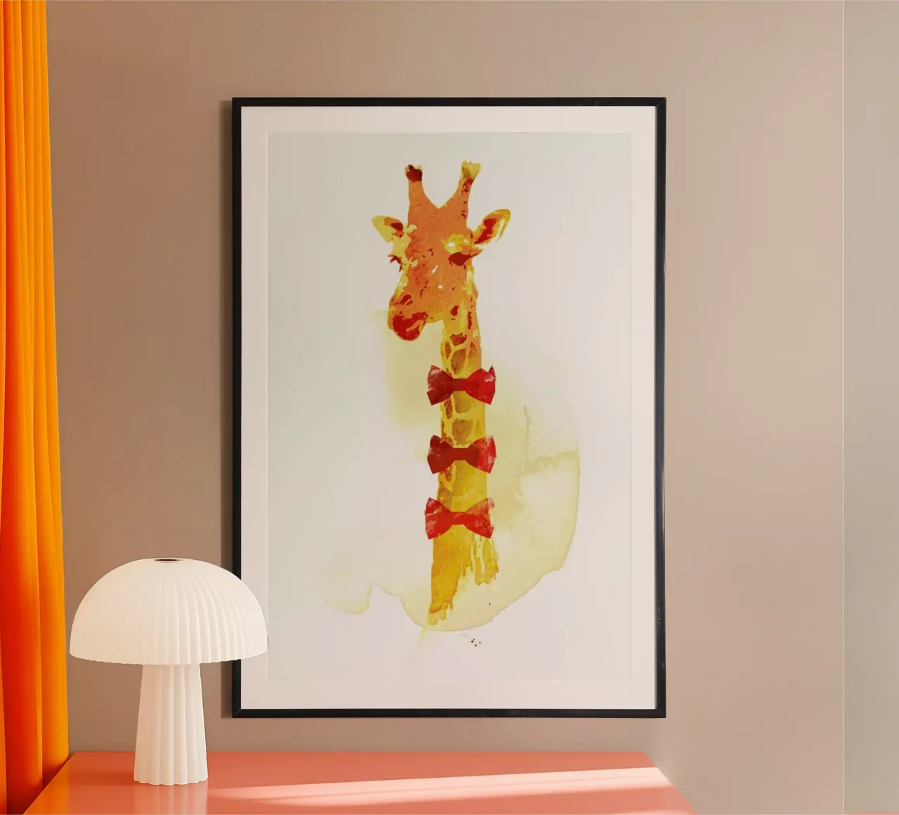 Elegant Giraffe poster con telaio in alluminio da Róbert Farkas