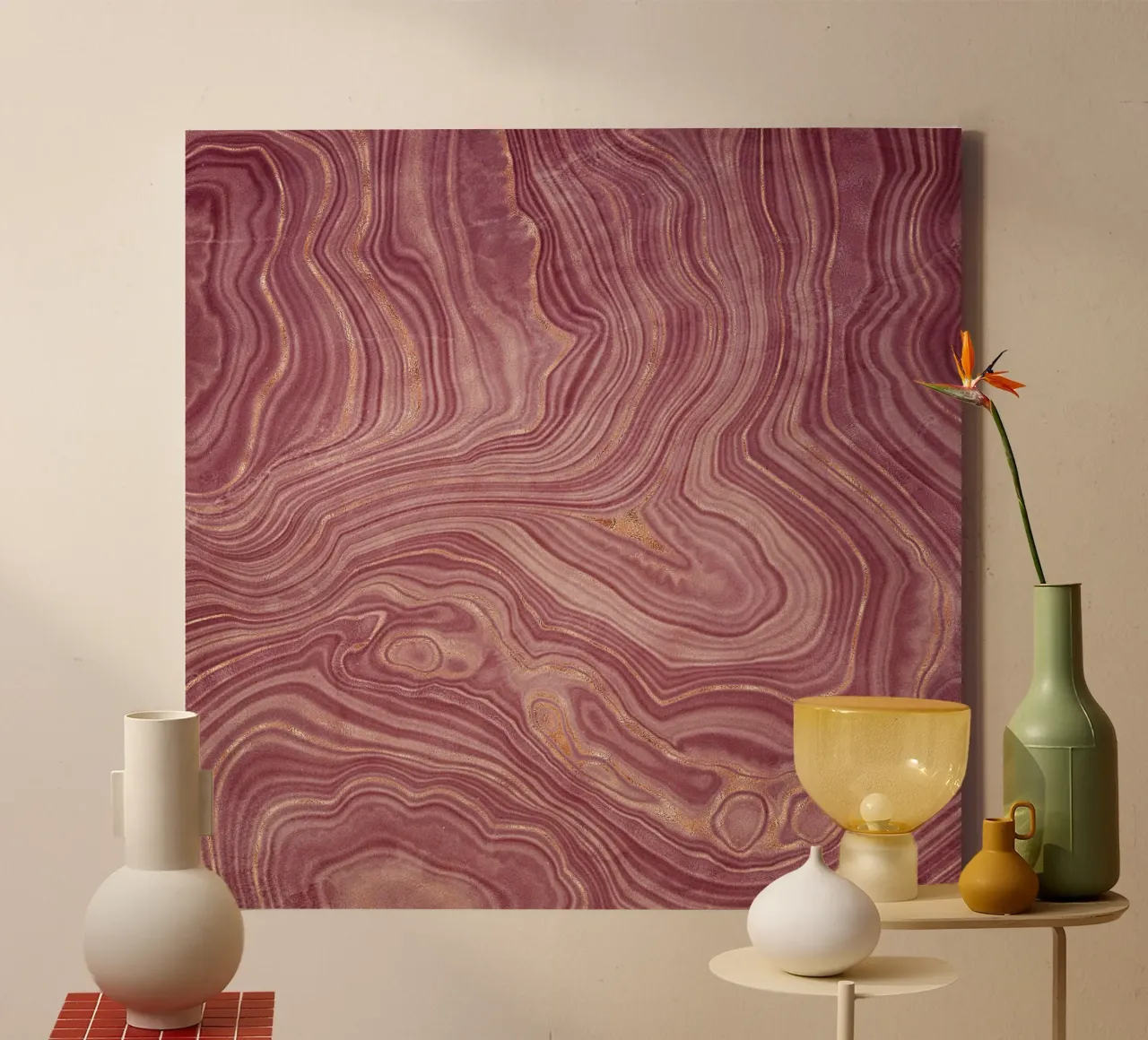 Agata rosa Texture 02 tela con Cornice a cassetta da Gemstone Textures