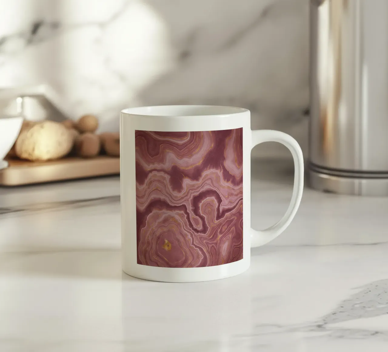 Agata rosa Texture 04 tazza in ceramica da Gemstone Textures