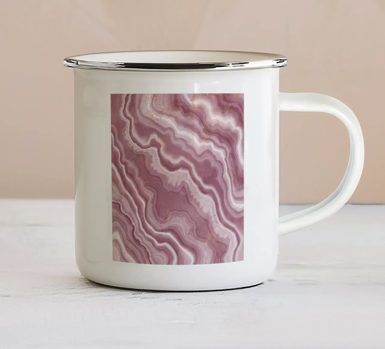 Agata rosa Texture 06 tazza in smalto da Gemstone Textures