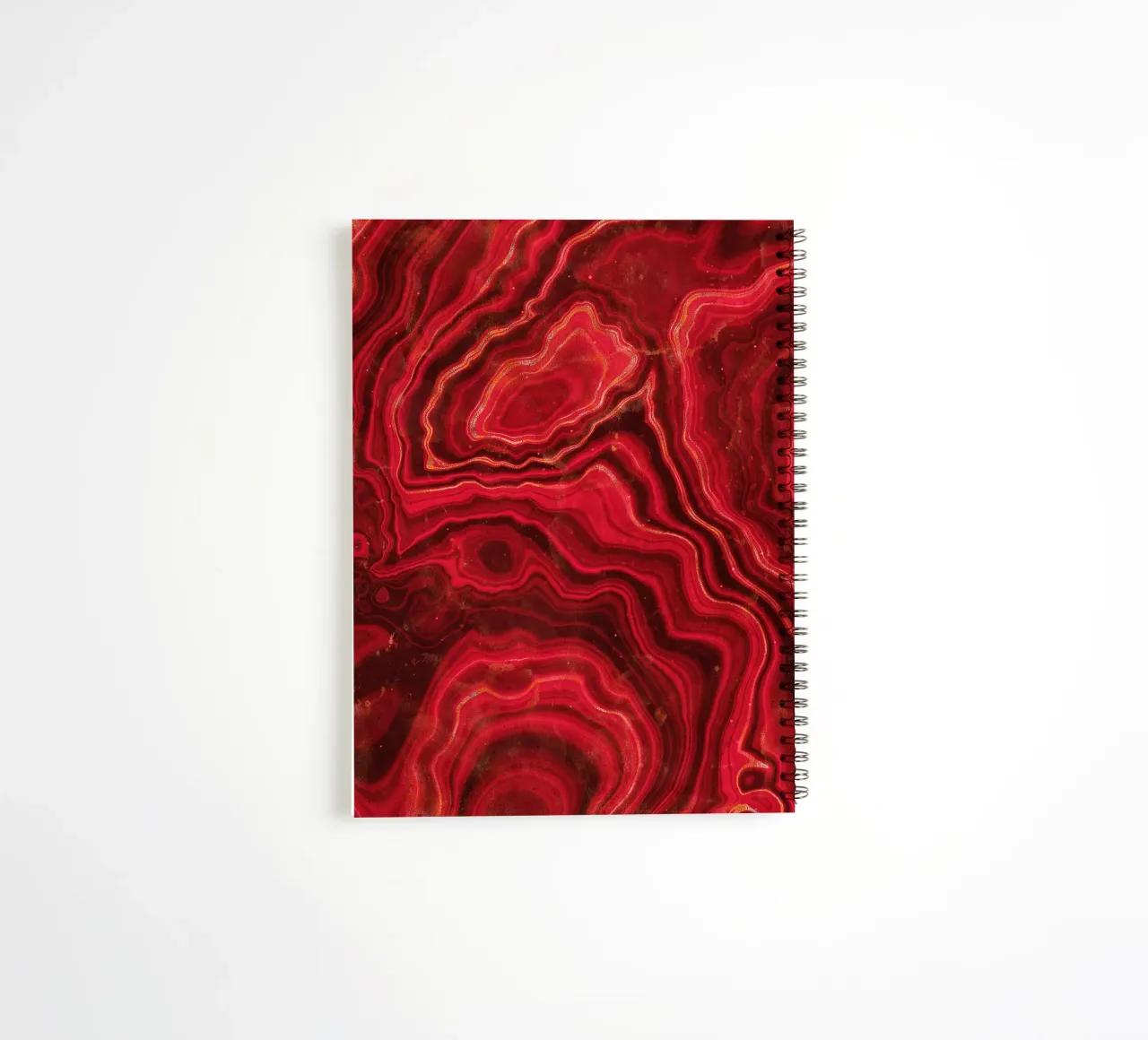 Red Agate Texture 02 spiral notebook by Gemstone Textures
