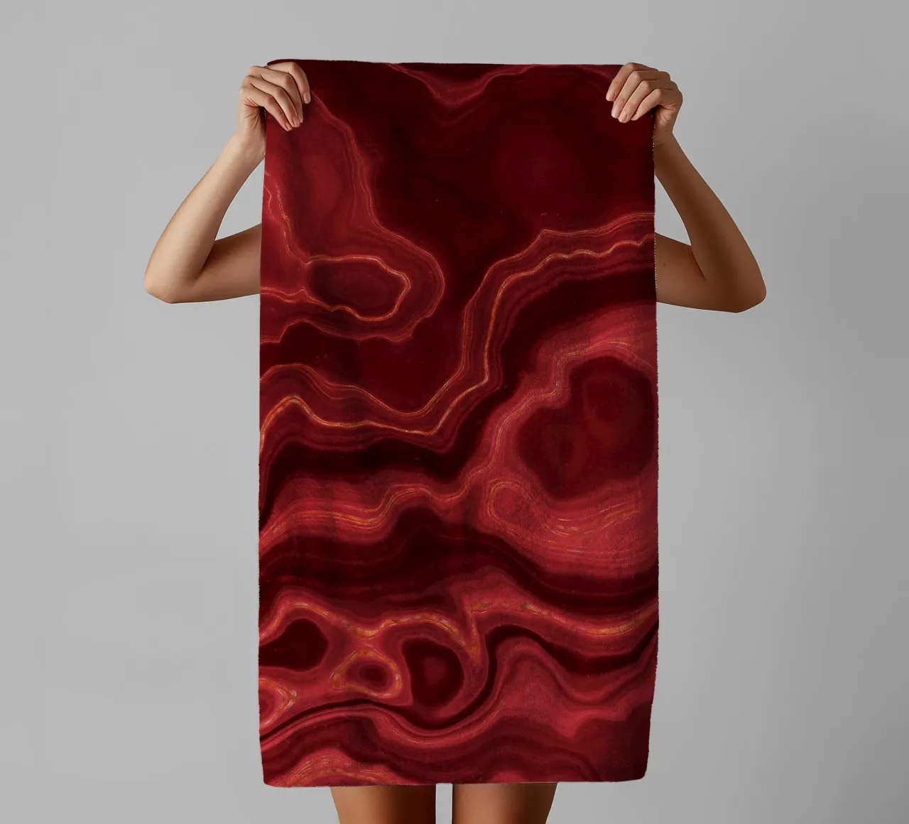 Red Agate Texture 03 towel by Gemstone Textures