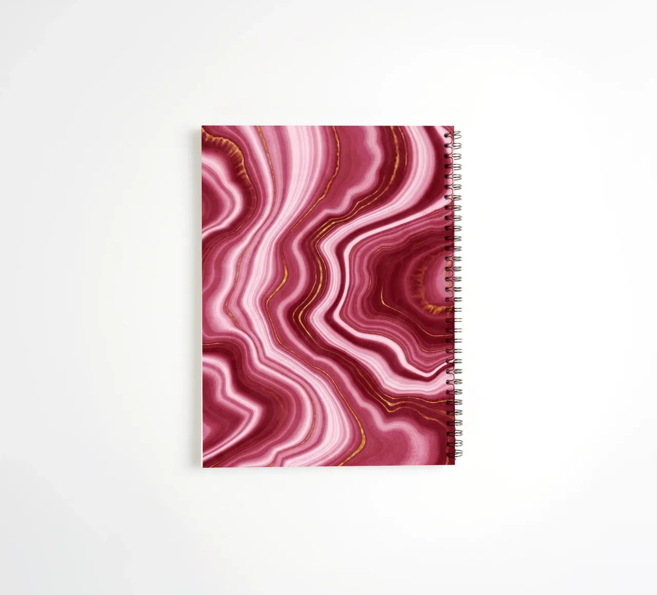 Red Agate Texture 04 spiral notebook by Gemstone Textures