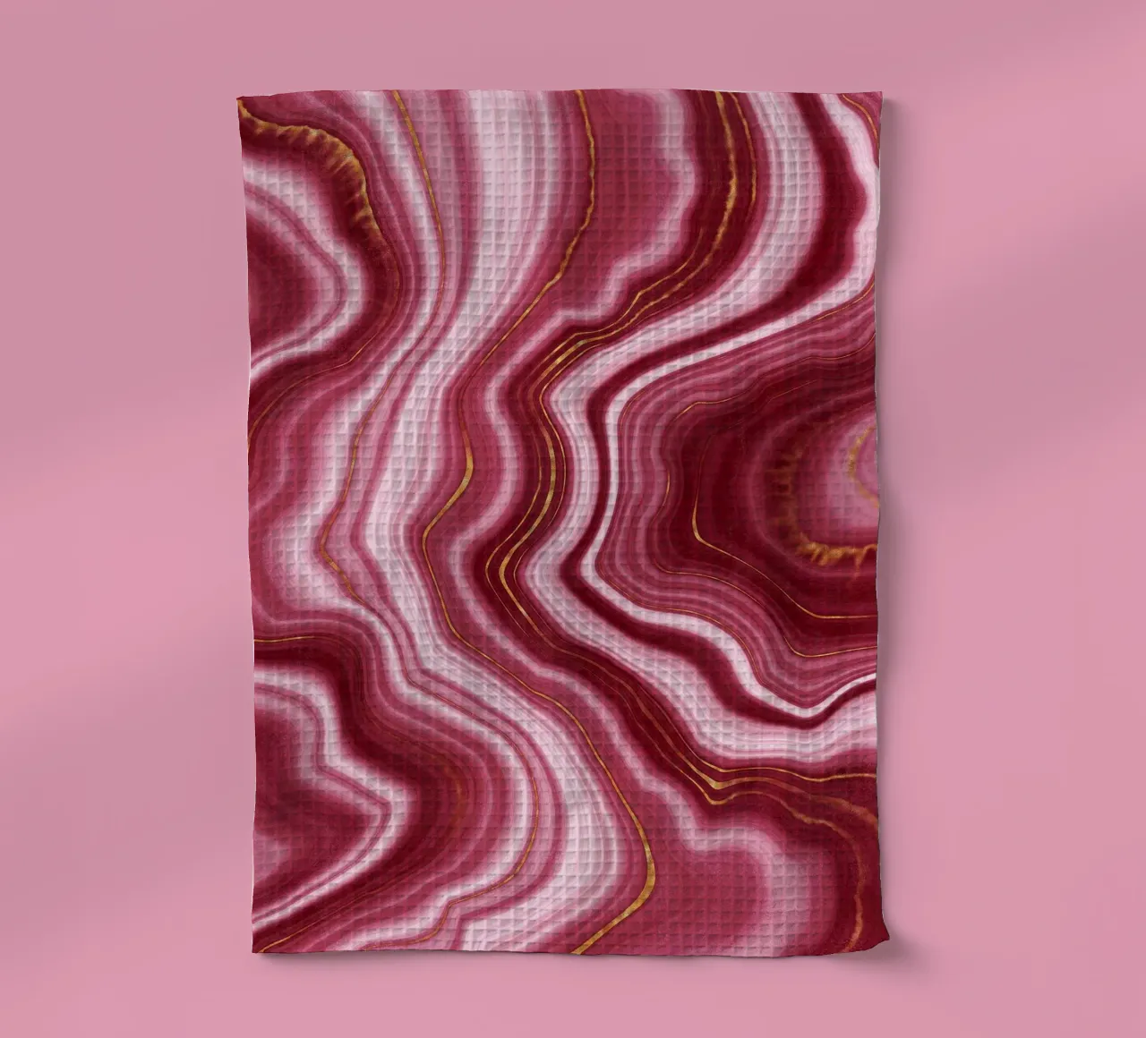 Red Agate Texture 04 tea towel by Gemstone Textures