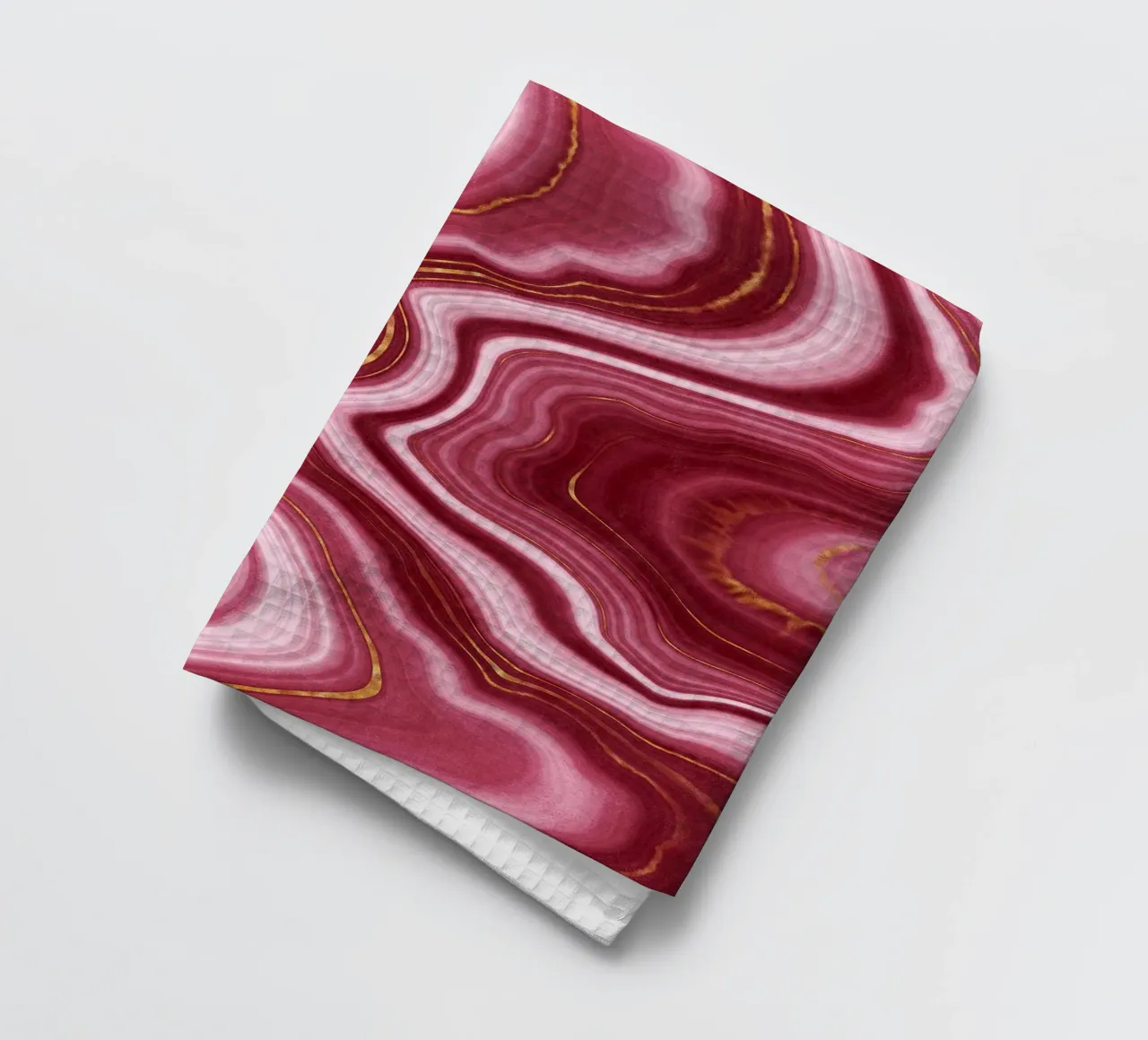 Red Agate Texture 04 tea towel by Gemstone Textures
