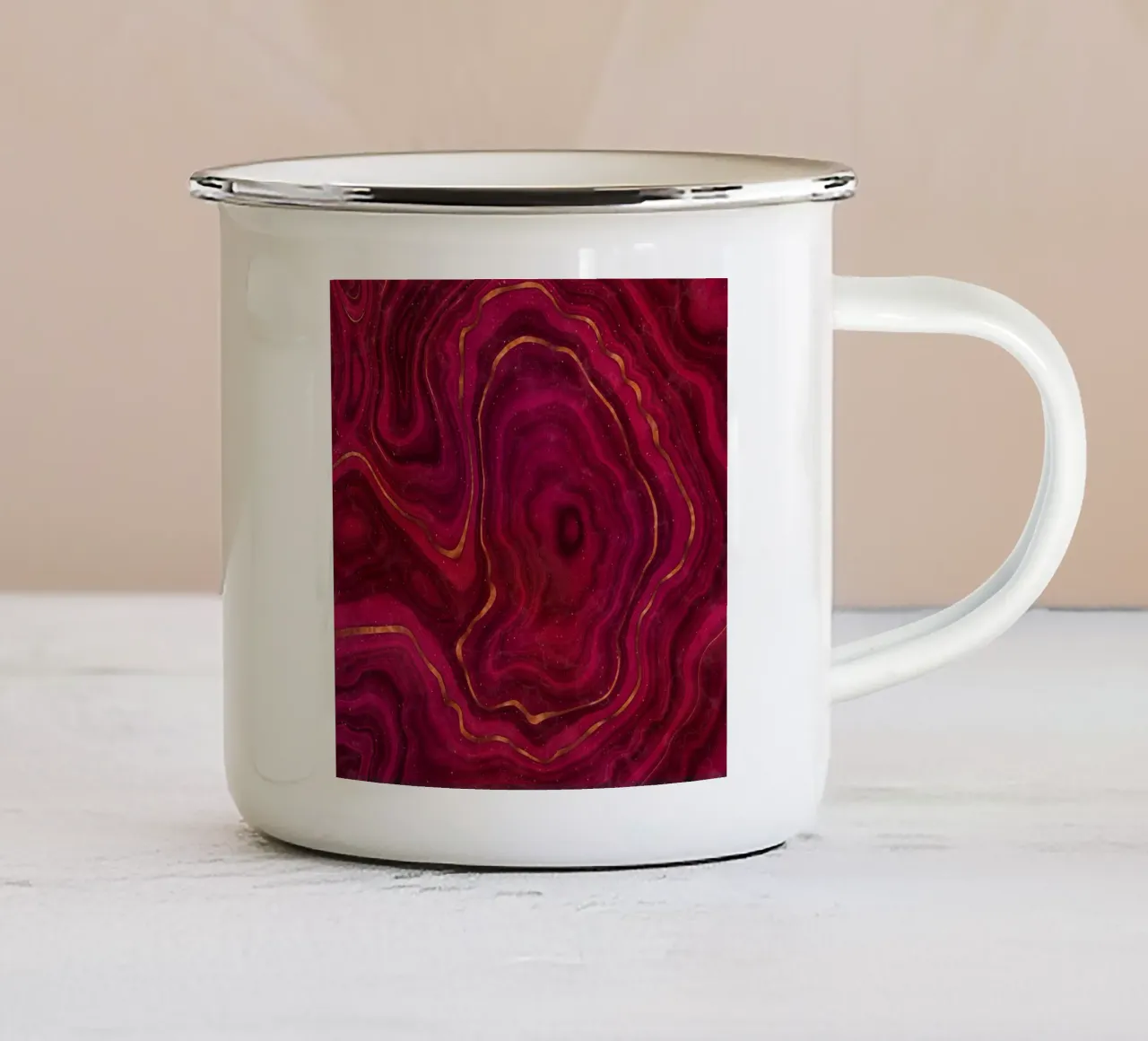 Agata rossa Texture 05 tazza in smalto da Gemstone Textures