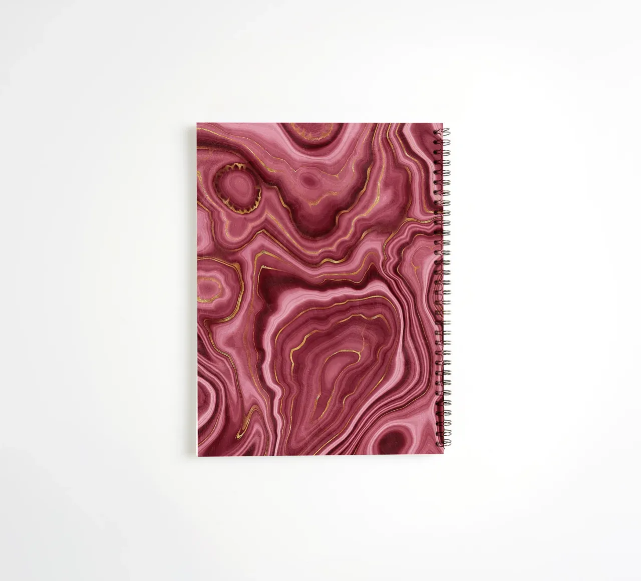 Red Agate Texture 06 spiral notebook by Gemstone Textures
