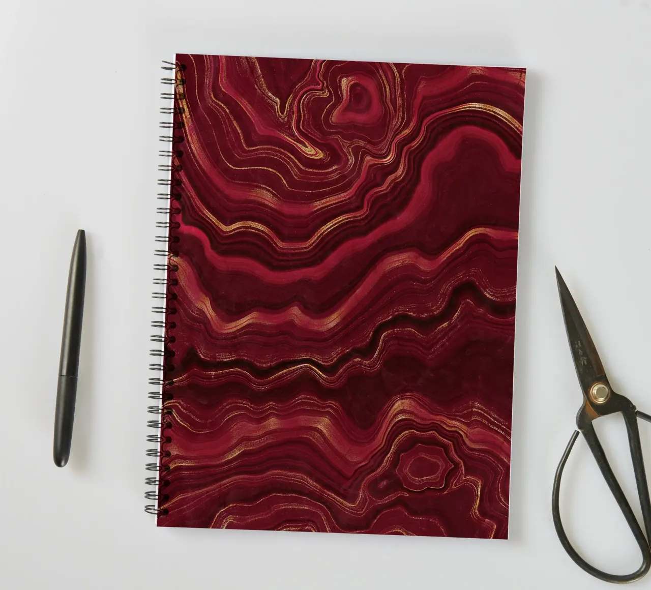 Red Agate Texture 08 spiral notebook by Gemstone Textures