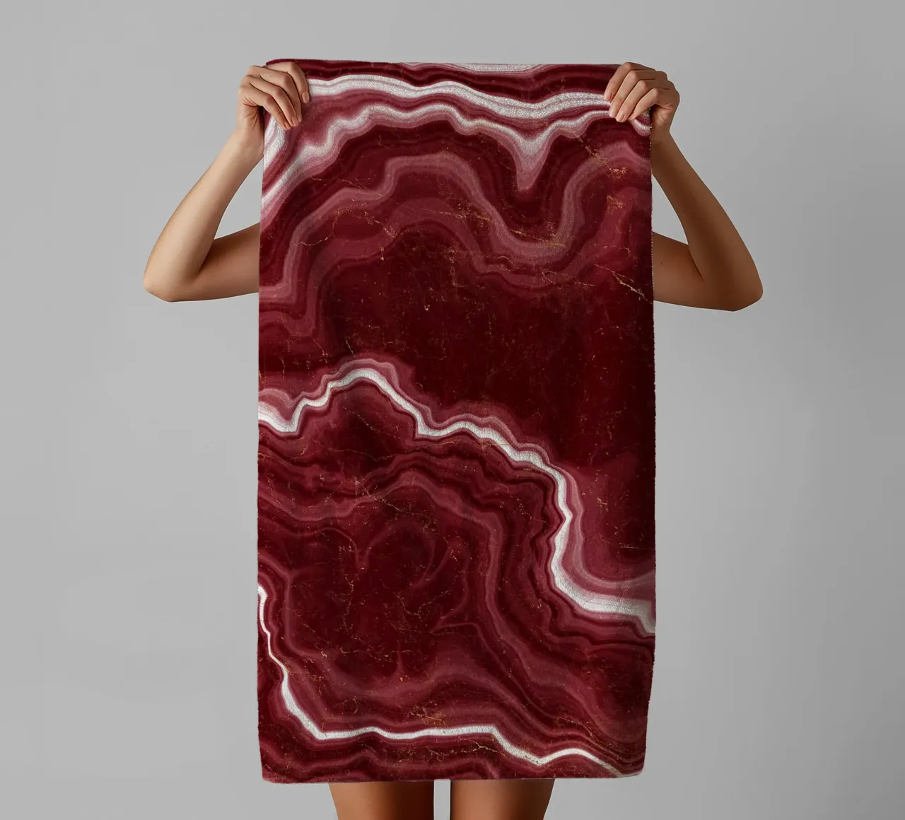 Red Agate Texture 09 towel by Gemstone Textures