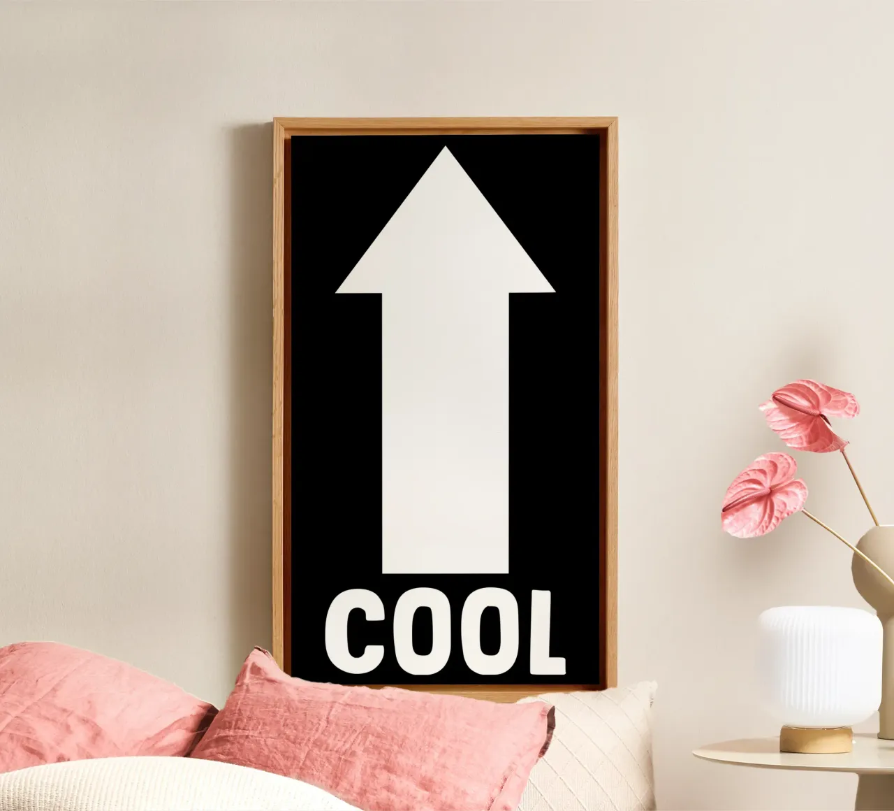 Cool Motivational Inspirational Minimalistic Arrow (freccia minimalista) tela con Cornice a cassetta da sillyindustries