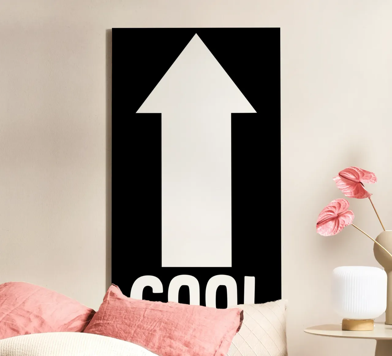 Cool Motivational Inspirational Minimalistic Arrow (freccia minimalista) tela con Cornice a cassetta da sillyindustries
