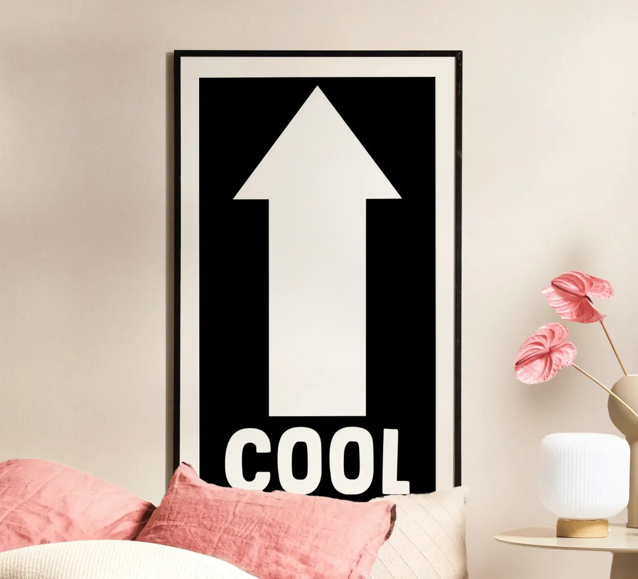 Cool Motivation Inspiration Minimaliste Flèche poster avec cadre en plastique de sillyindustries