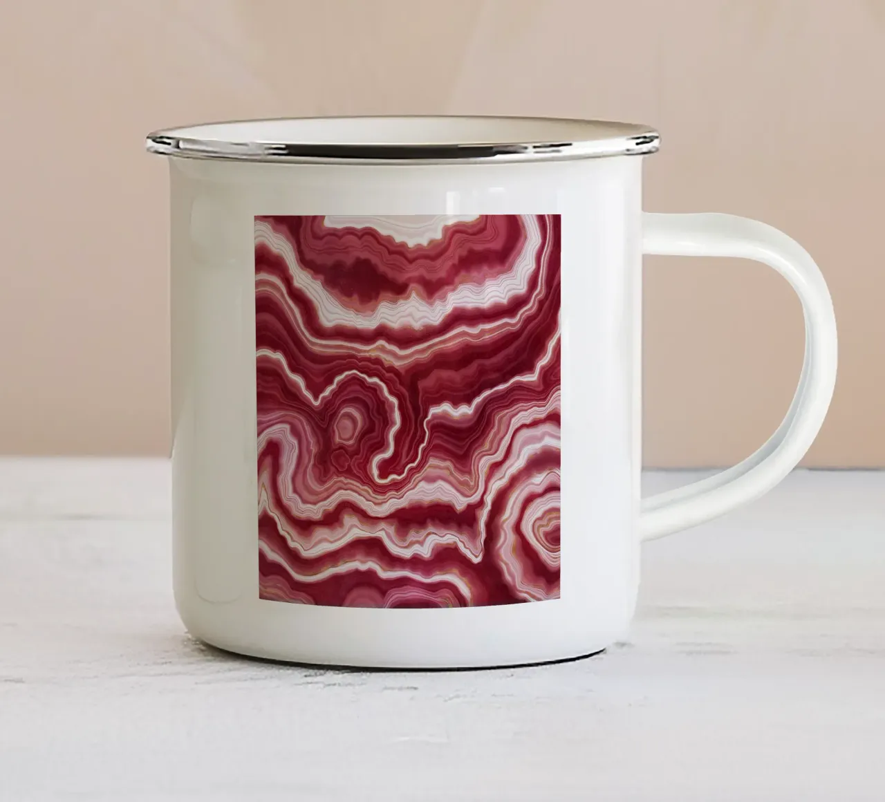 Agata rossa Texture 10 tazza in smalto da Gemstone Textures
