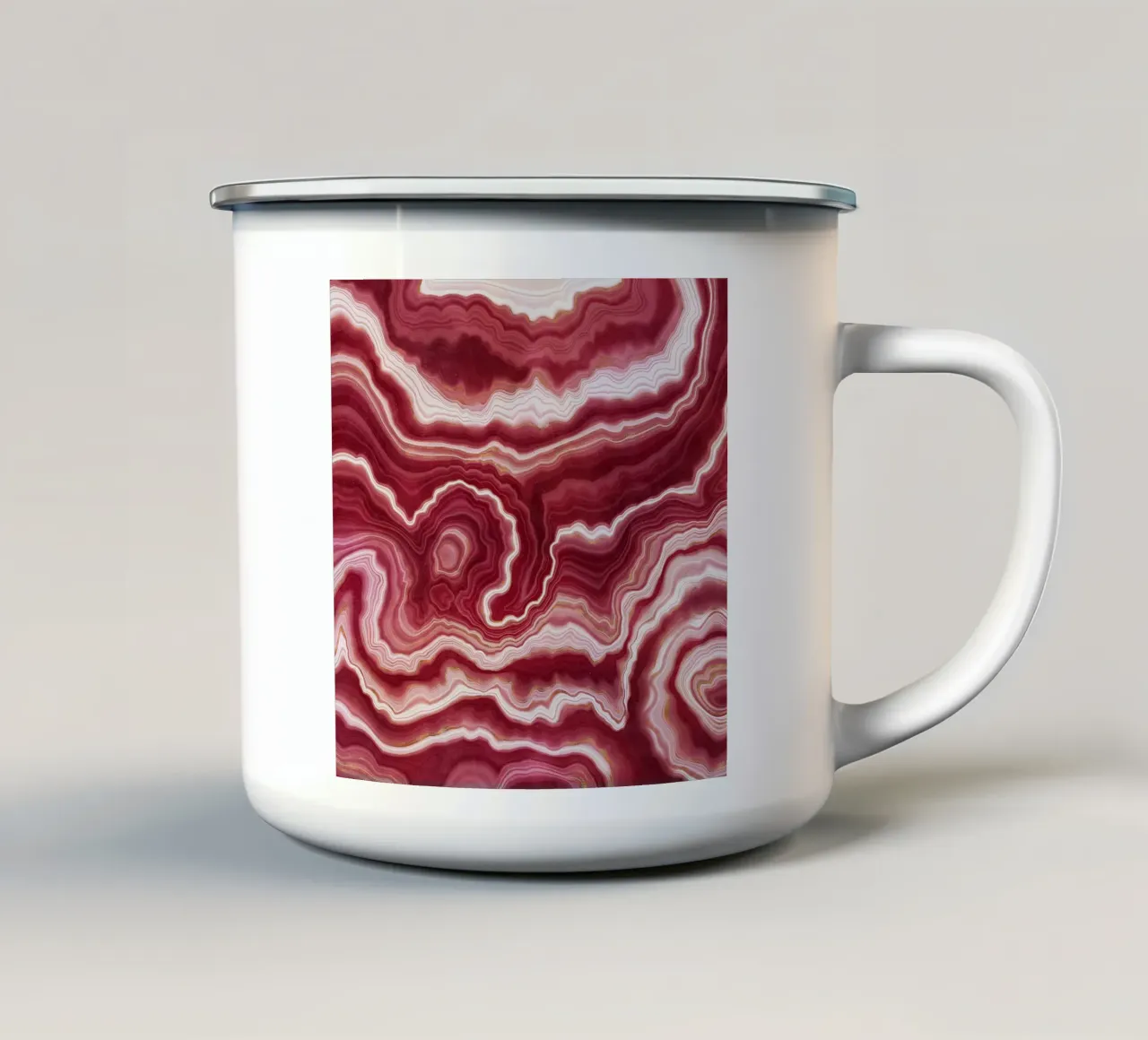 Agata rossa Texture 10 tazza in smalto da Gemstone Textures