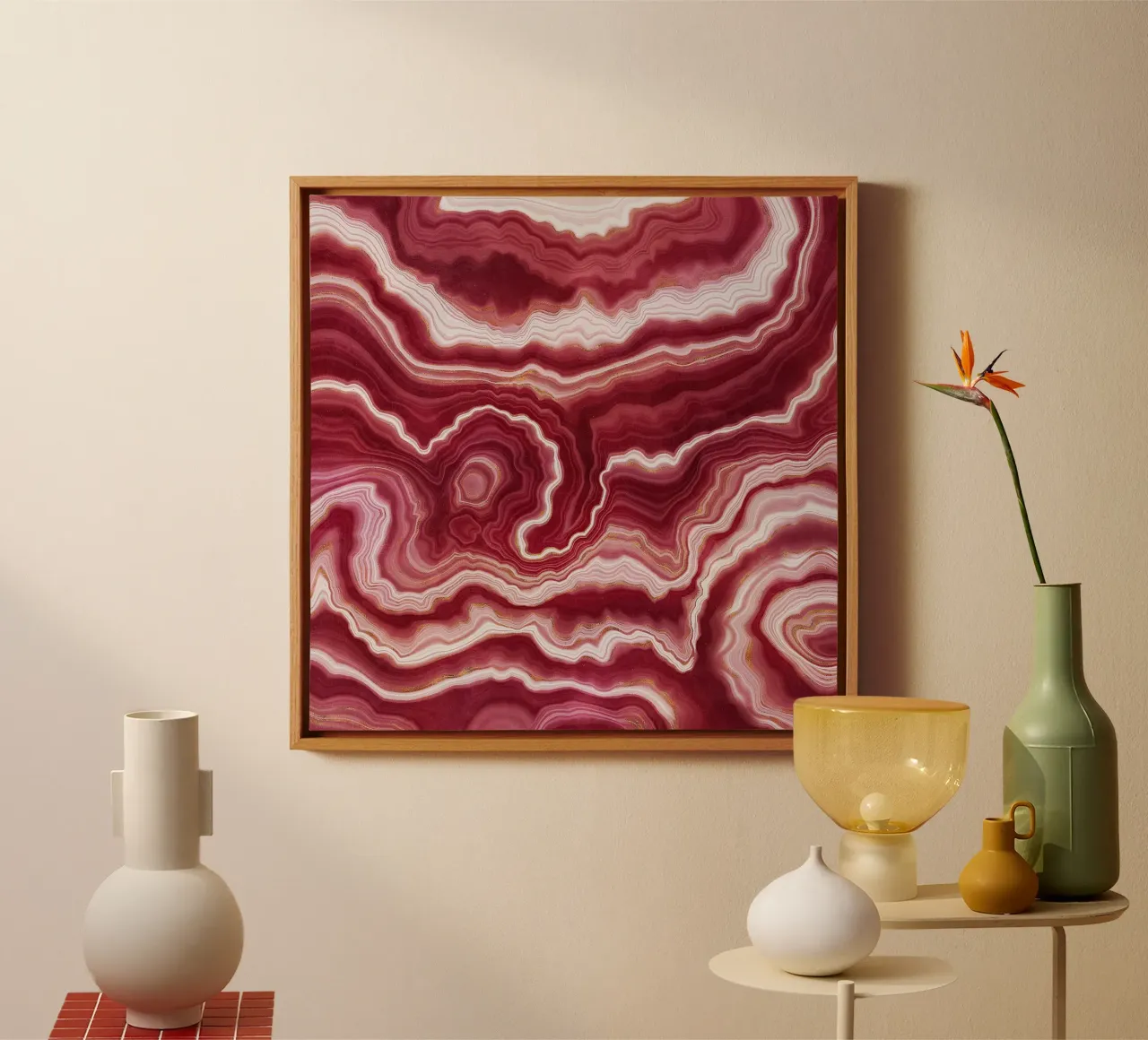 Agata rossa Texture 10 tela con Cornice a cassetta da Gemstone Textures