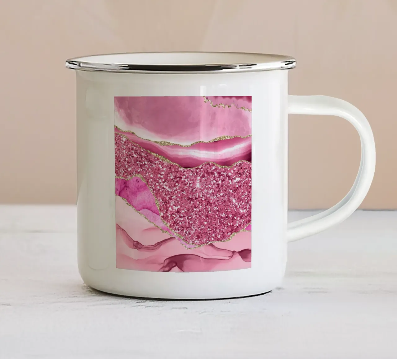 Agata Glitter Dazzle Texture 01 tazza in smalto da Gemstone Textures