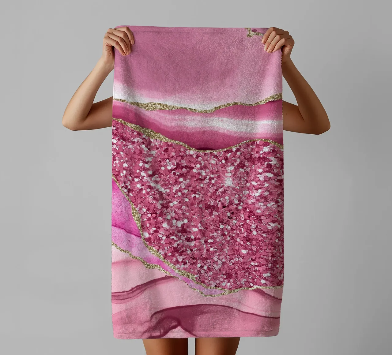 Agata Glitter Dazzle Texture 01 asciugamano da bagno da Gemstone Textures