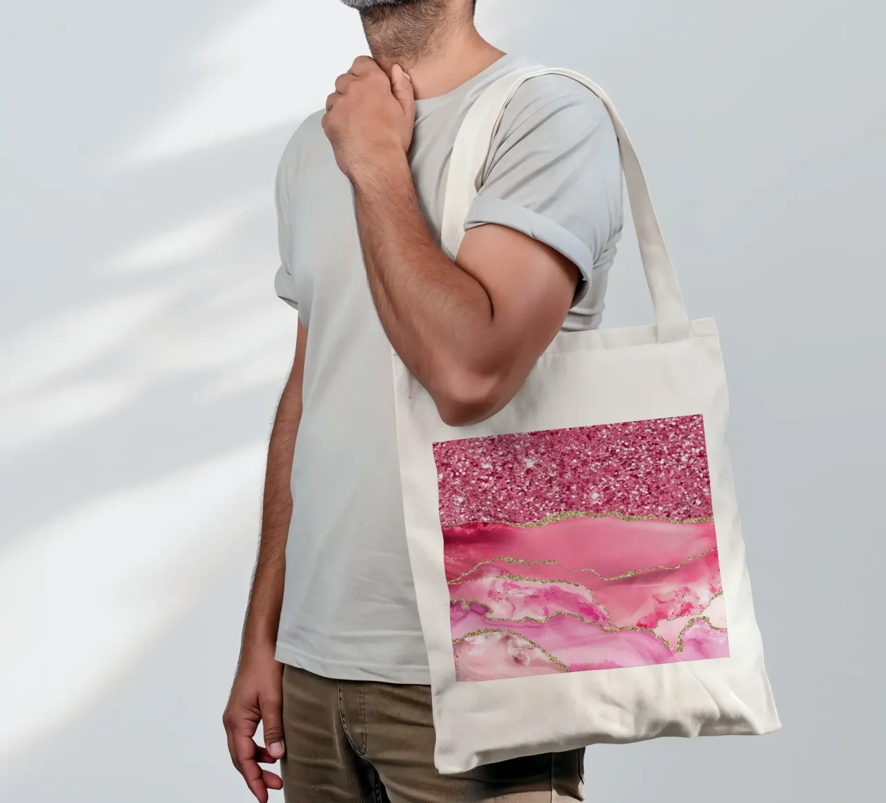 Agata Glitter Dazzle Texture 06 borsa in juta da Gemstone Textures