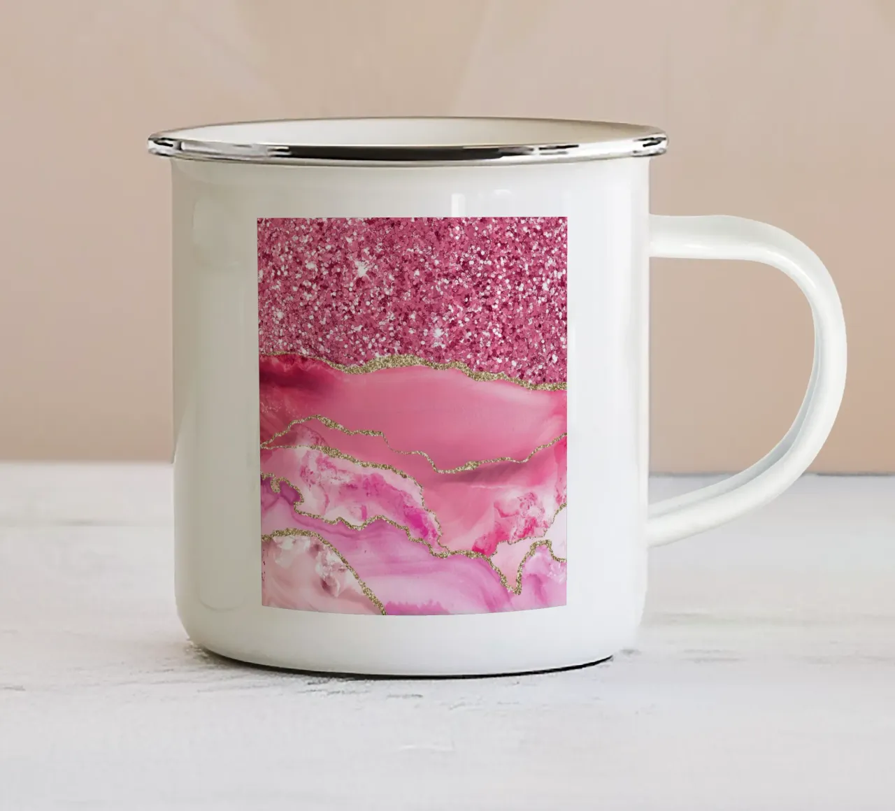 Agata Glitter Dazzle Texture 06 tazza in smalto da Gemstone Textures