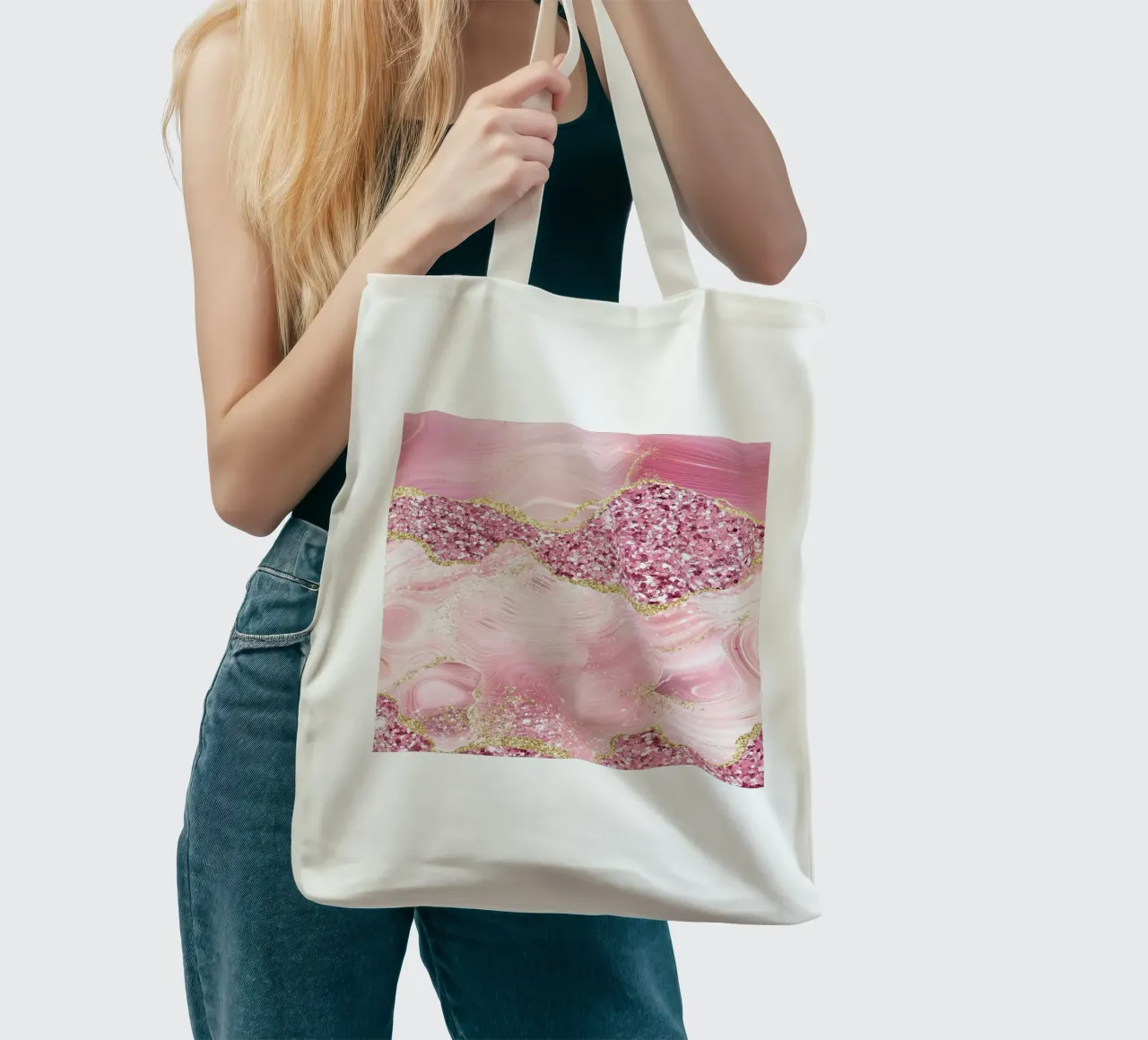 Agata Glitter Dazzle Texture 07 borsa in juta da Gemstone Textures