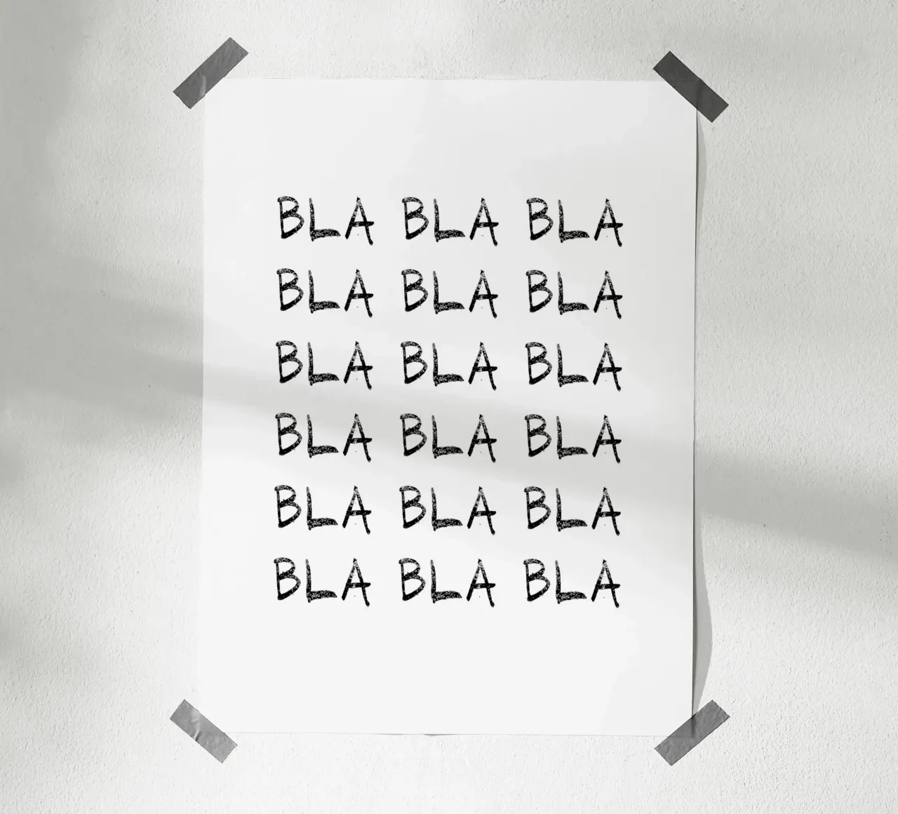 bla-bla-bla b&n poster da Carinaprint