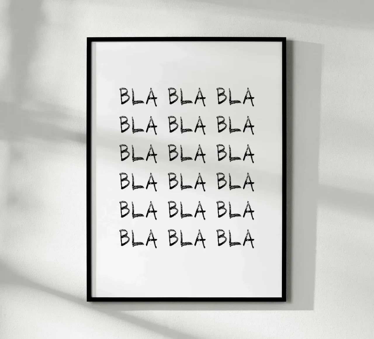 bla-bla-bla b&n poster da Carinaprint