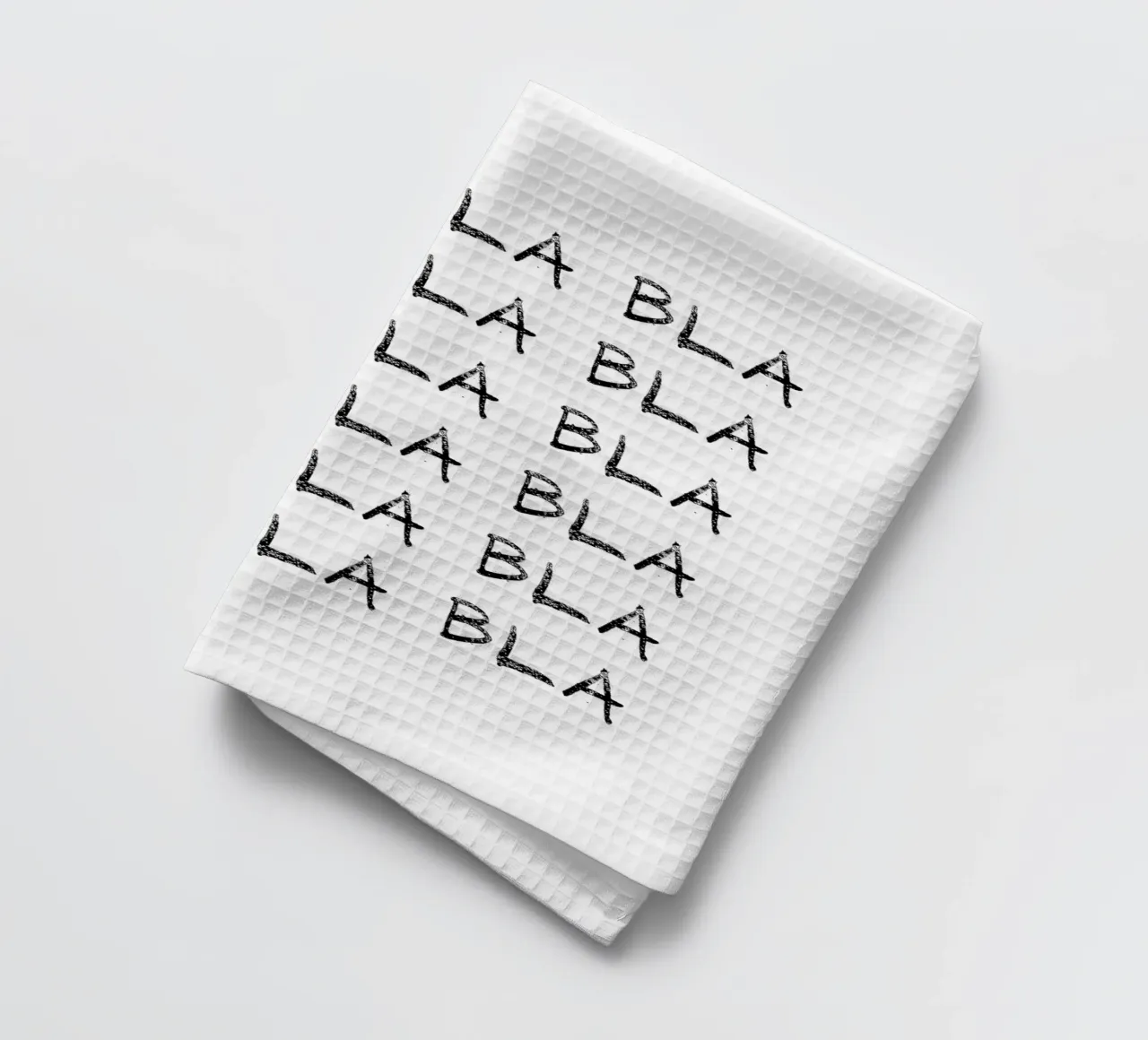 bla-bla-bla b&n canovaccio da cucina da Carinaprint