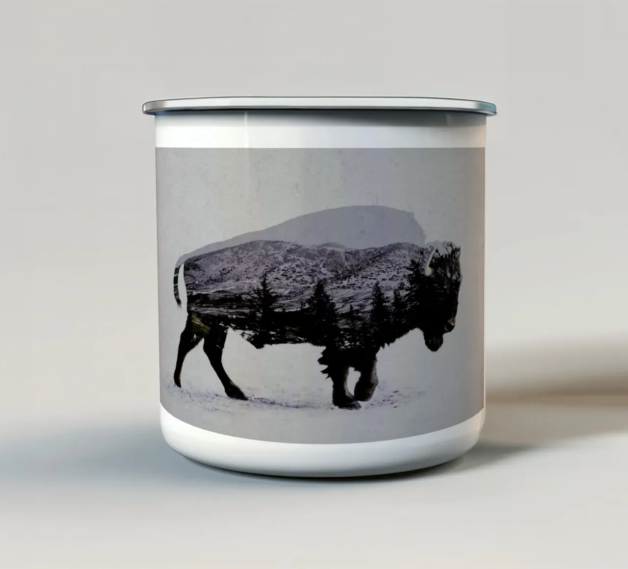 The American Bison tazza in smalto da Davies Babies