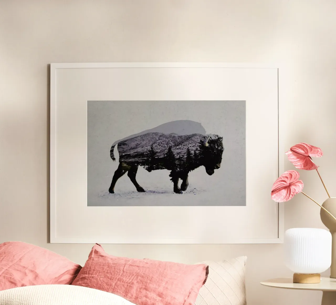 The American Bison poster con telaio in plastica da Davies Babies
