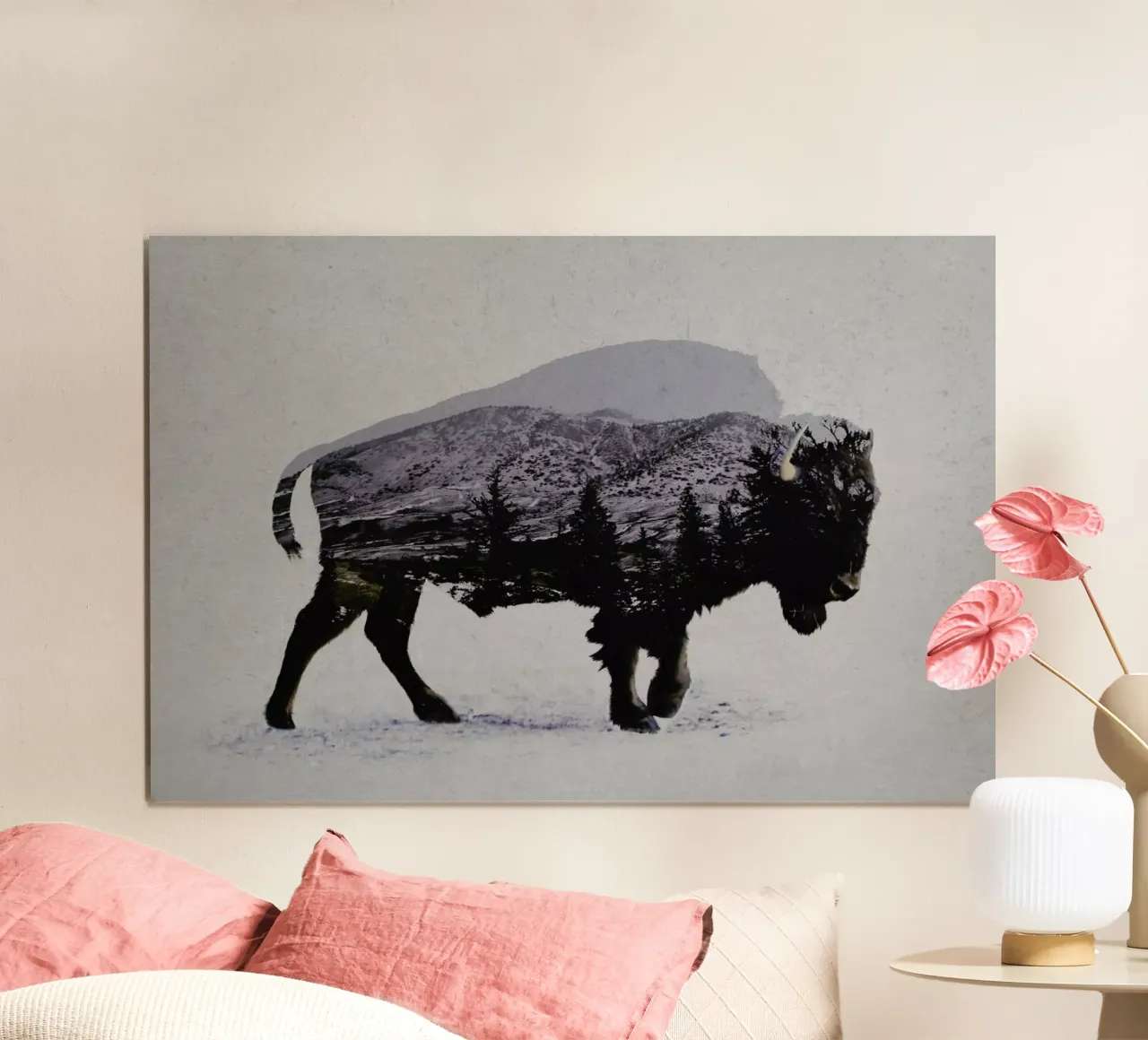 The American Bison poster con telaio in plastica da Davies Babies