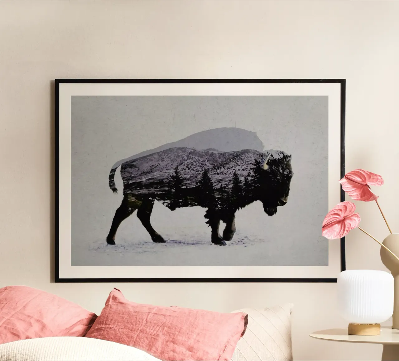 The American Bison poster con telaio in plastica da Davies Babies