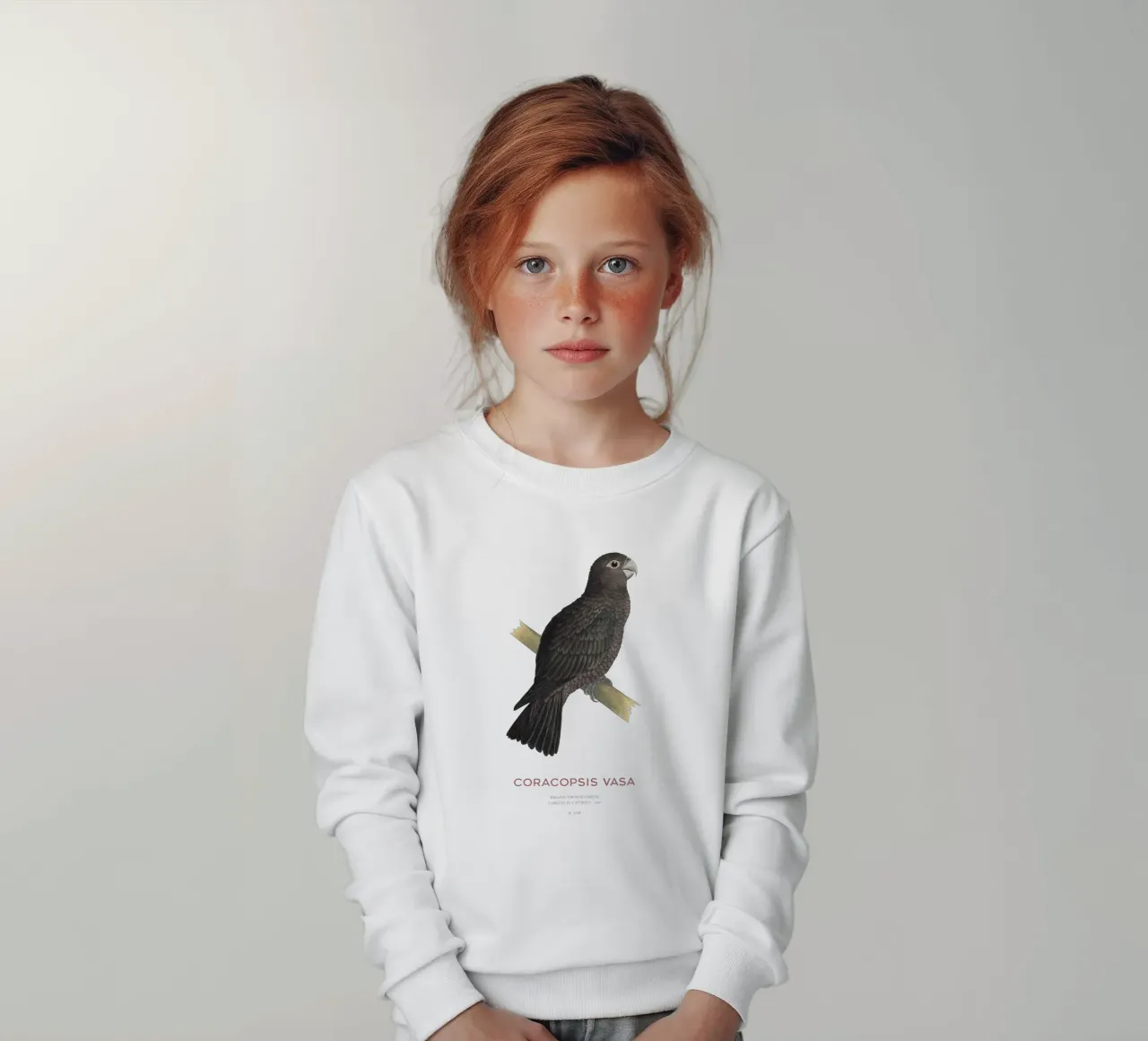 Pappagallo vasa maggiore o Coracopsis vasa felpa bambino da Vintagrafica