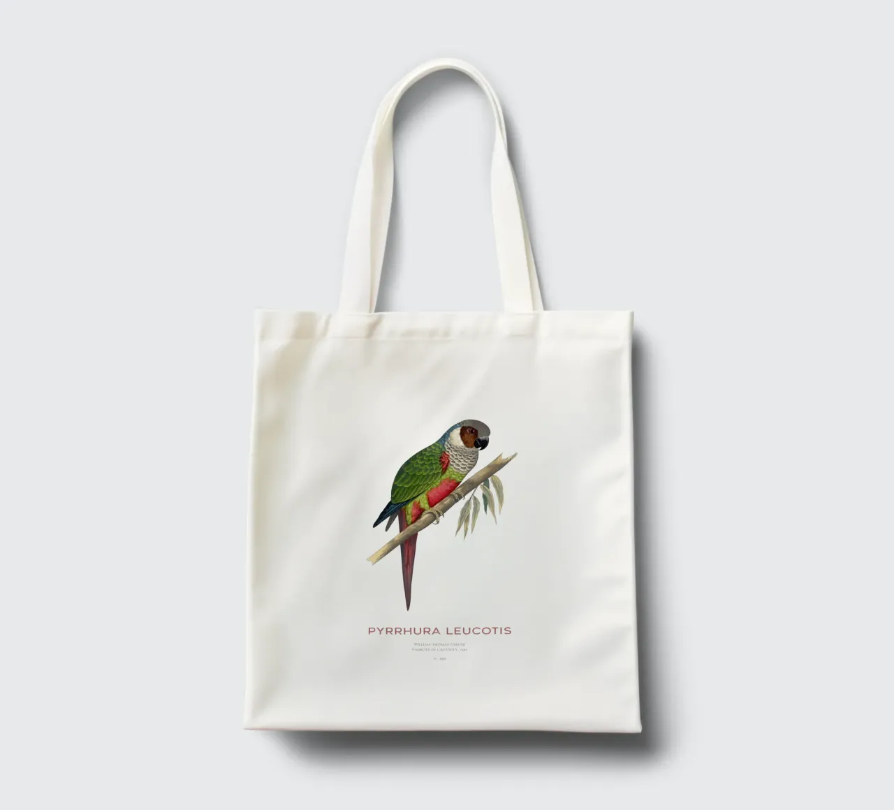 Weißohrsittich oder Pyrrhura leucotis Jutebeutel von Vintagrafica