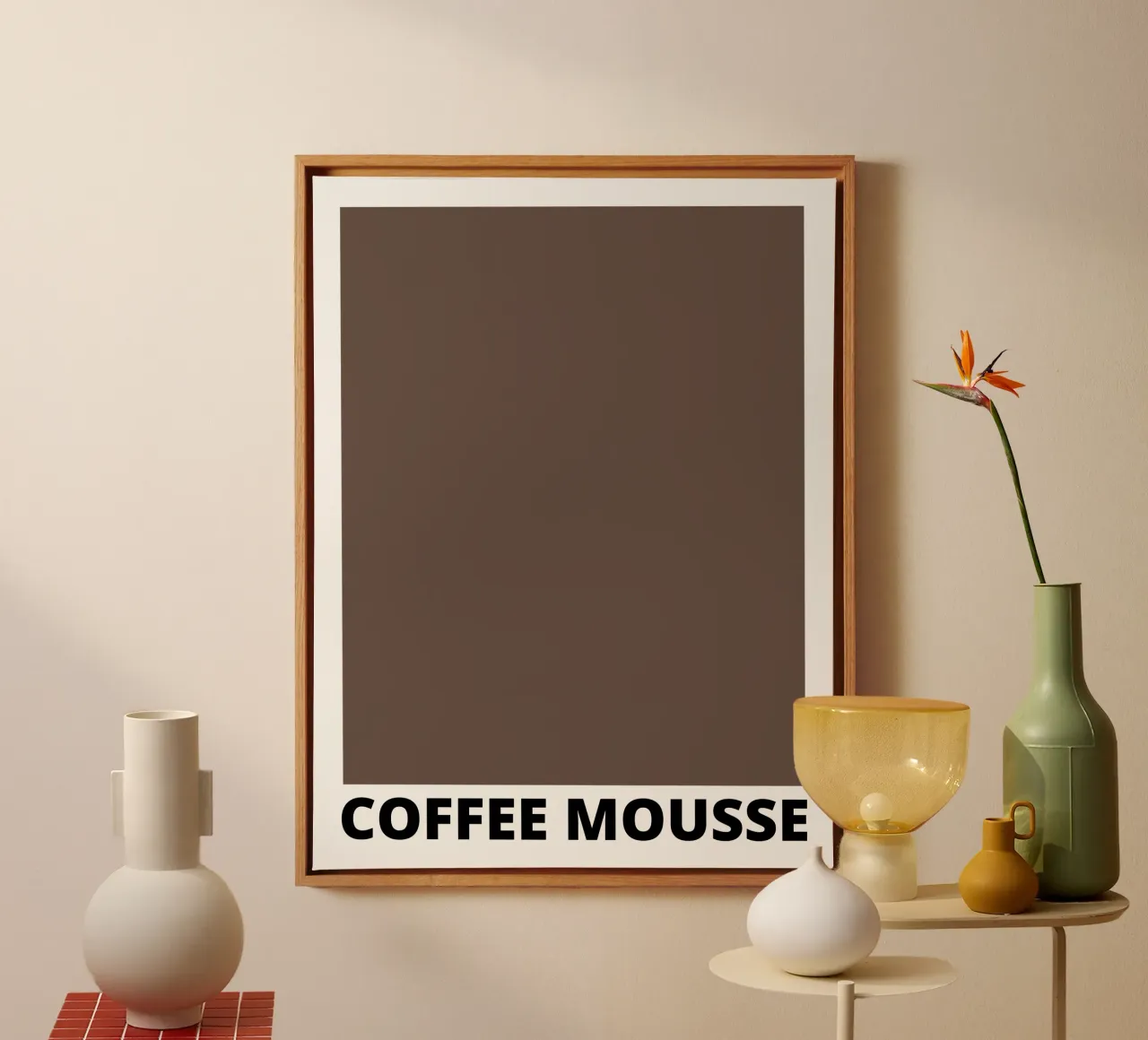 Coffee Mousse Color tela con Cornice a cassetta da Magnific