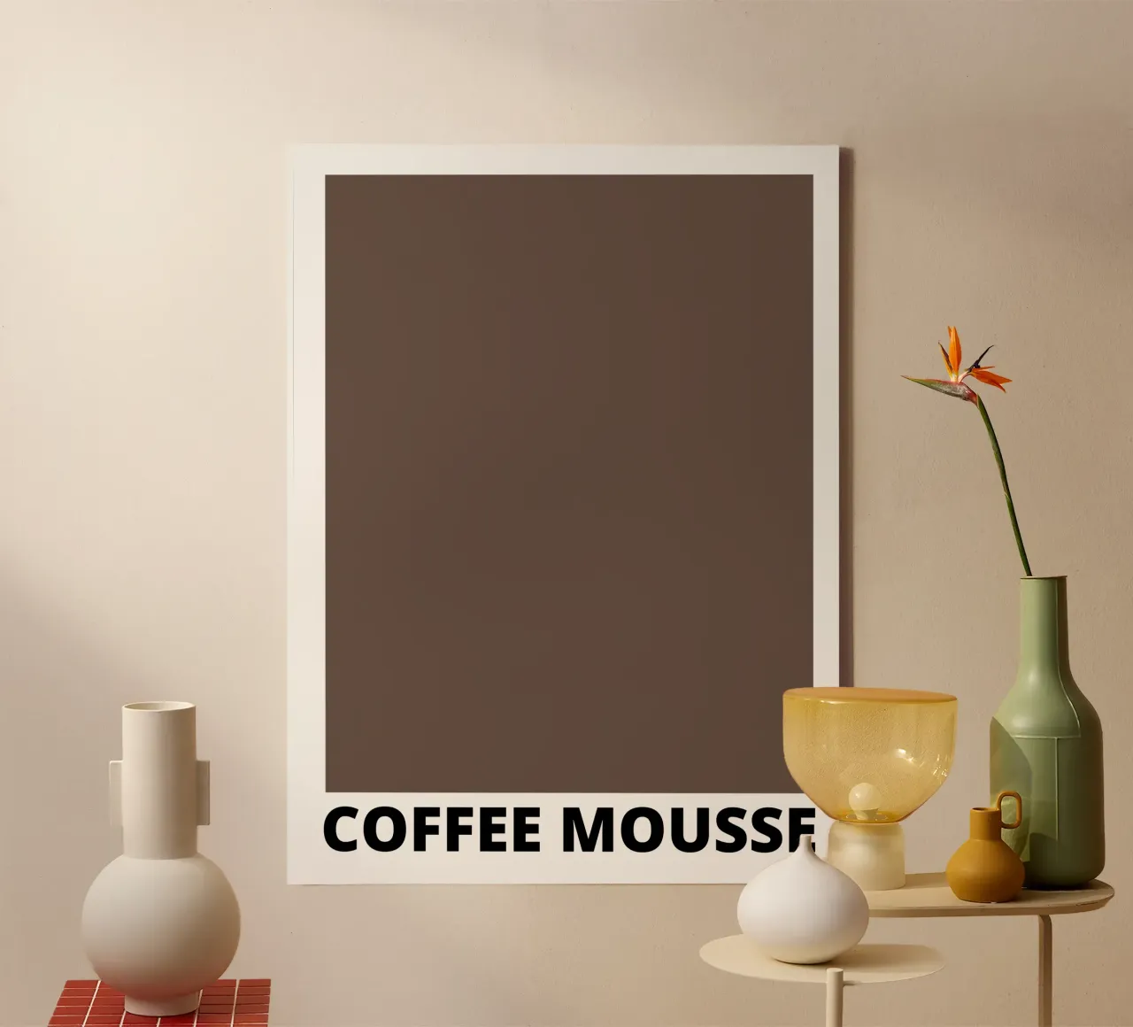 Coffee Mousse Color tela con Cornice a cassetta da Magnific