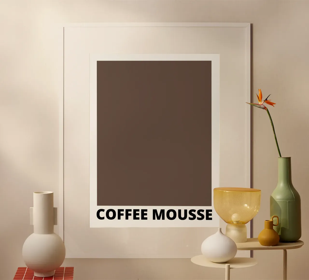 Coffee Mousse Color poster con telaio in alluminio da Magnific