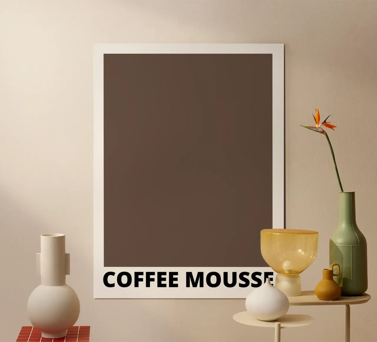 Coffee Mousse Color poster con telaio in alluminio da Magnific