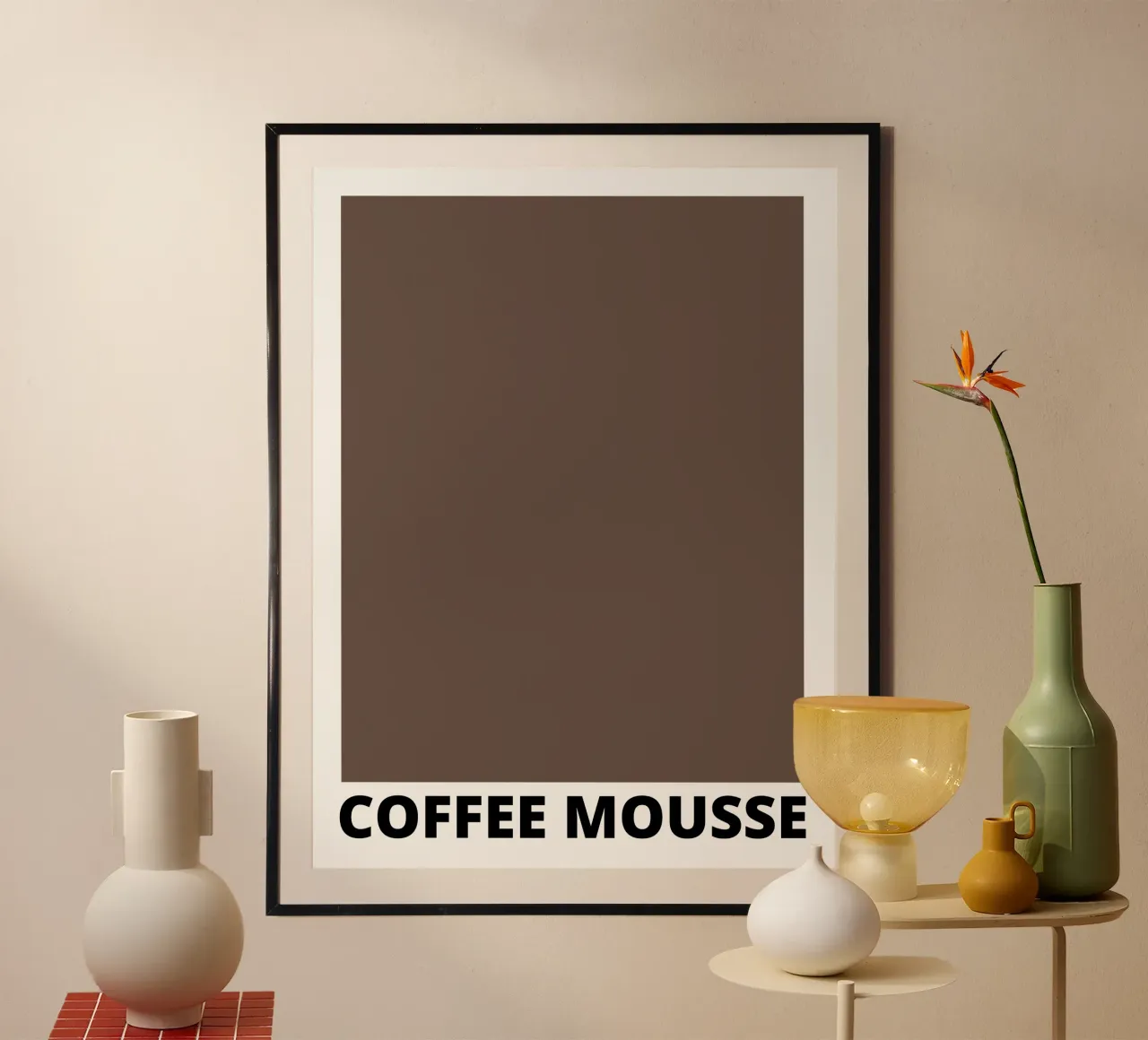 Coffee Mousse Color poster con telaio in alluminio da Magnific