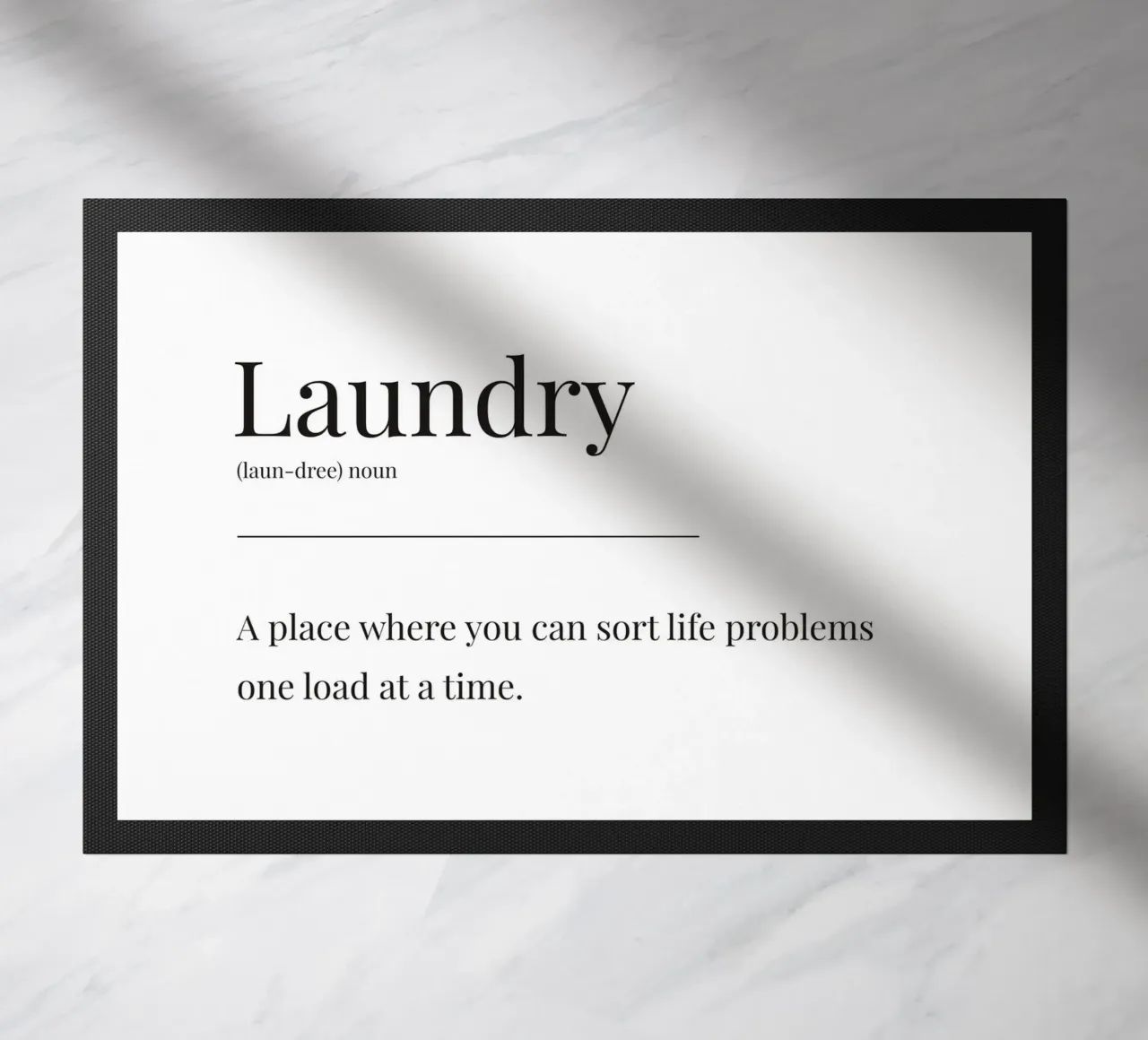Laundry Definition doormat by Paigaam Studio